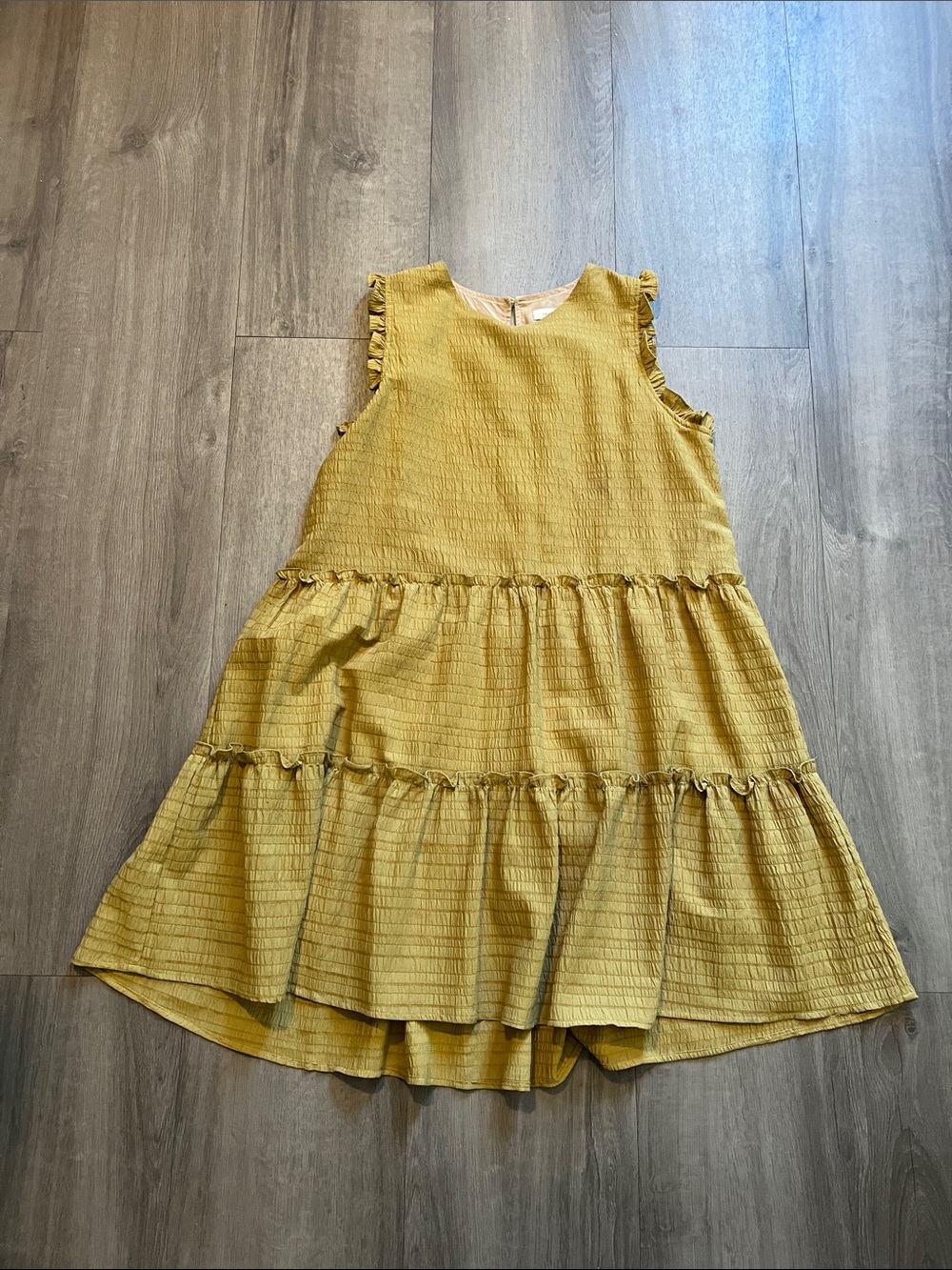 Women’s Mustard Tiered Ruffle Dress